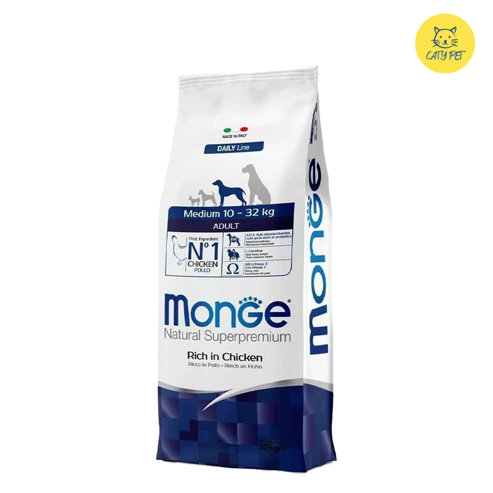 غذای خشک سگ بالغ مونژه نچرال سوپرپریمیوم نژاد متوسط  Monge Natural Superpremium Medium Adult وزن 1 کیلوگرم فله ای
