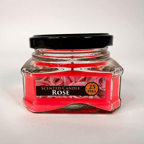 شمع جار عطری شش ضلعی رز