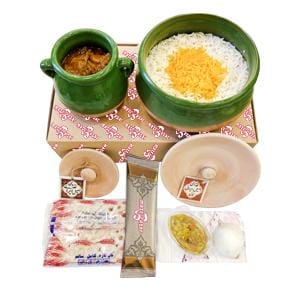کته گمج گیلکی با خوراک گوشت سفالی مزه بازار
