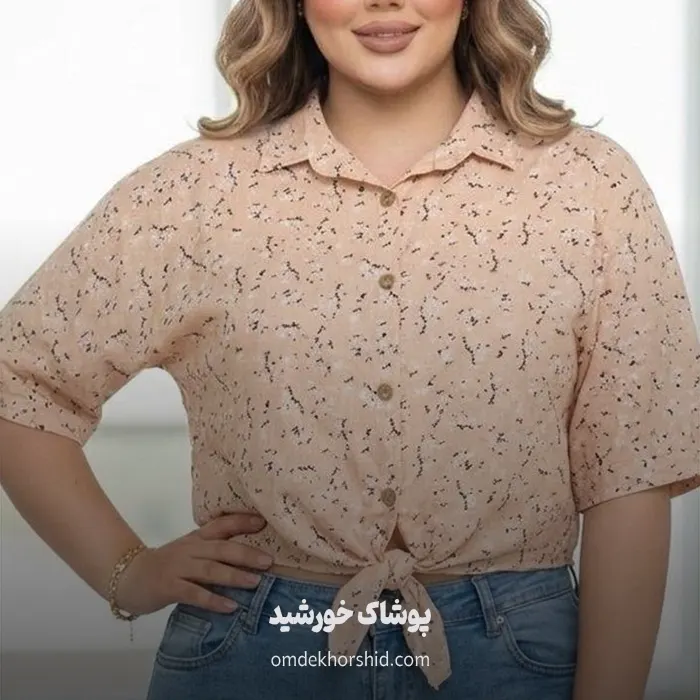 شومیز گره ای گل گچی