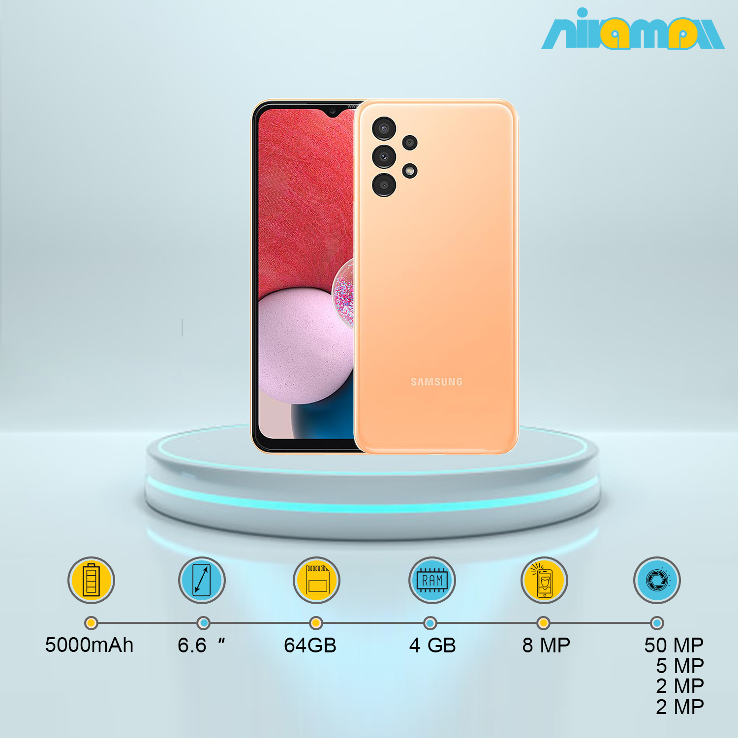 گوشی موبایل سامسونگ مدل Galaxy A13 دو سیم کارت ظرفیت 64گیگابایت و رم4گیگابایت