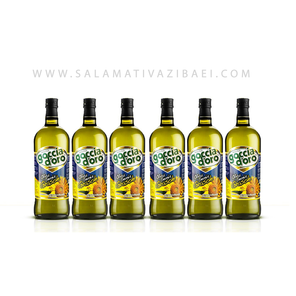 روغن سرخ کردنی و پخت و پز آفتابگردان بدون پالم ایتالیاپکیج 6 عددی-GOCCIA DORO