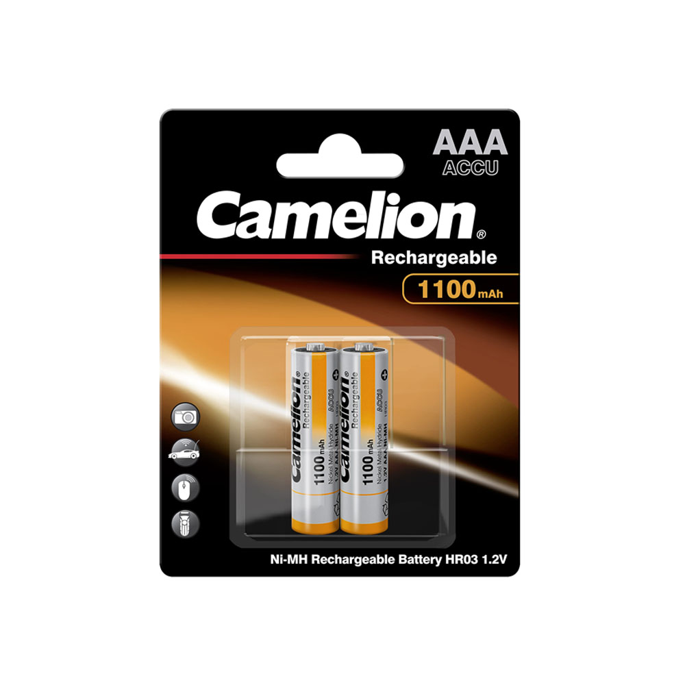 کملیون آلکالاین 1100 میلی آمپر قلمی قابل شارژ 2 عددی Camelion Alkaline AA Rechargeable 1100mAh, card of 2