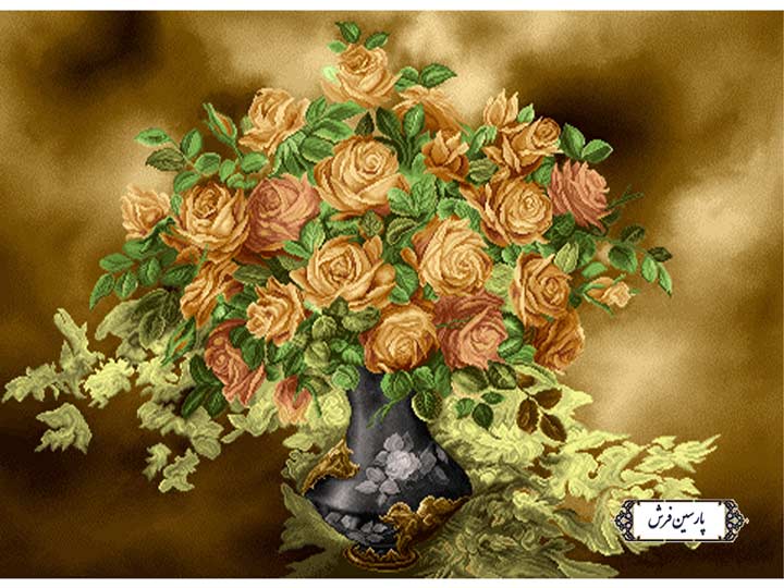 نخ و نقشه تابلو فرش تبریز طرح گل های رز - کد NG1462