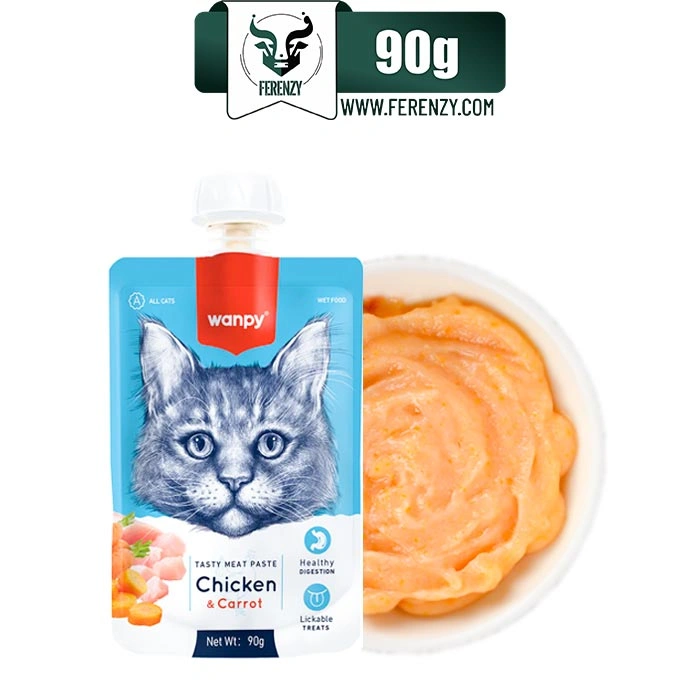 پودینگ گربه بالغ ونپی با طعم مرغ و هویج وزن 90 گرم Wanpy Chicken & Carrot