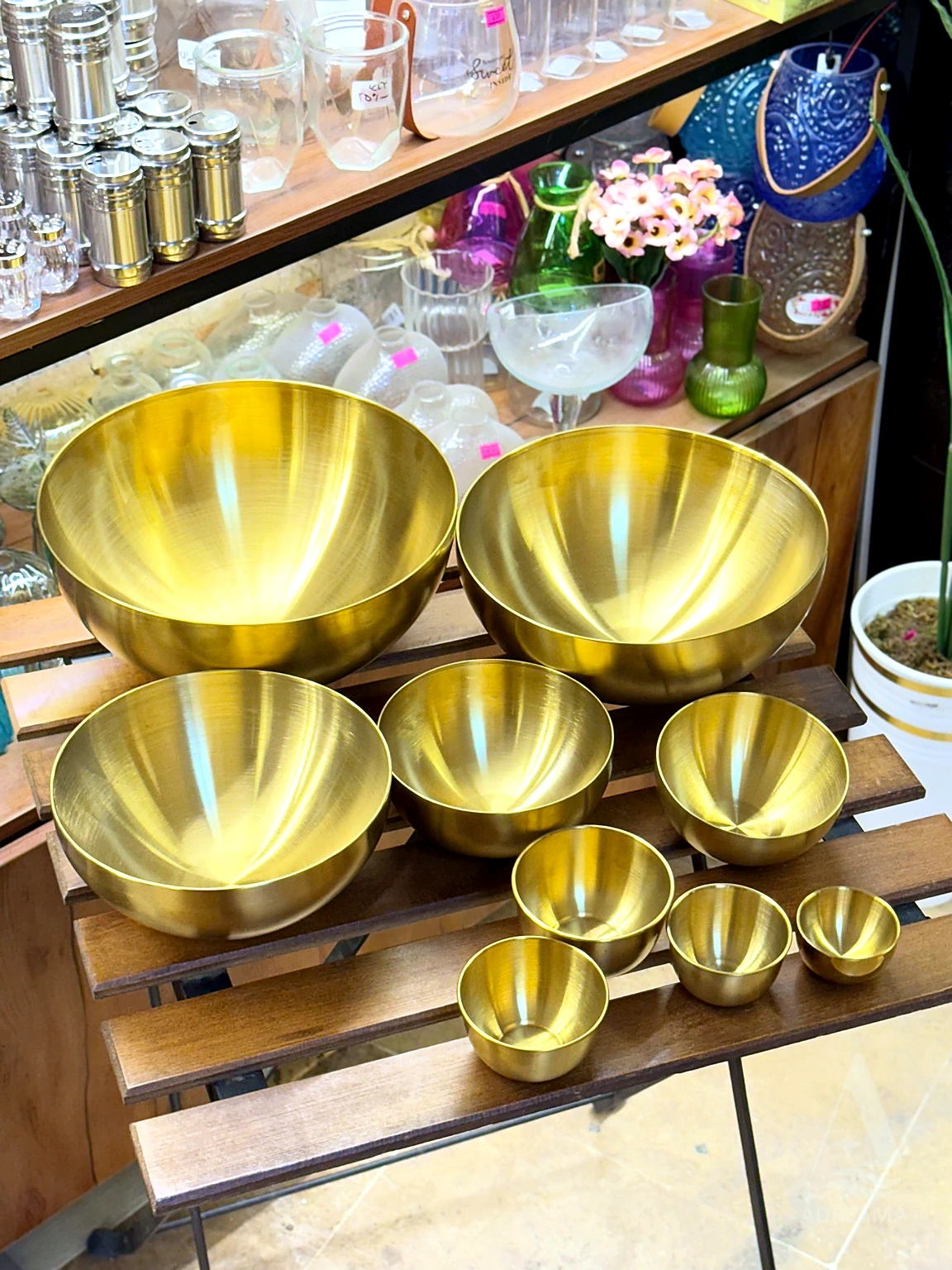 کاسه استیل طلایی نقره ای