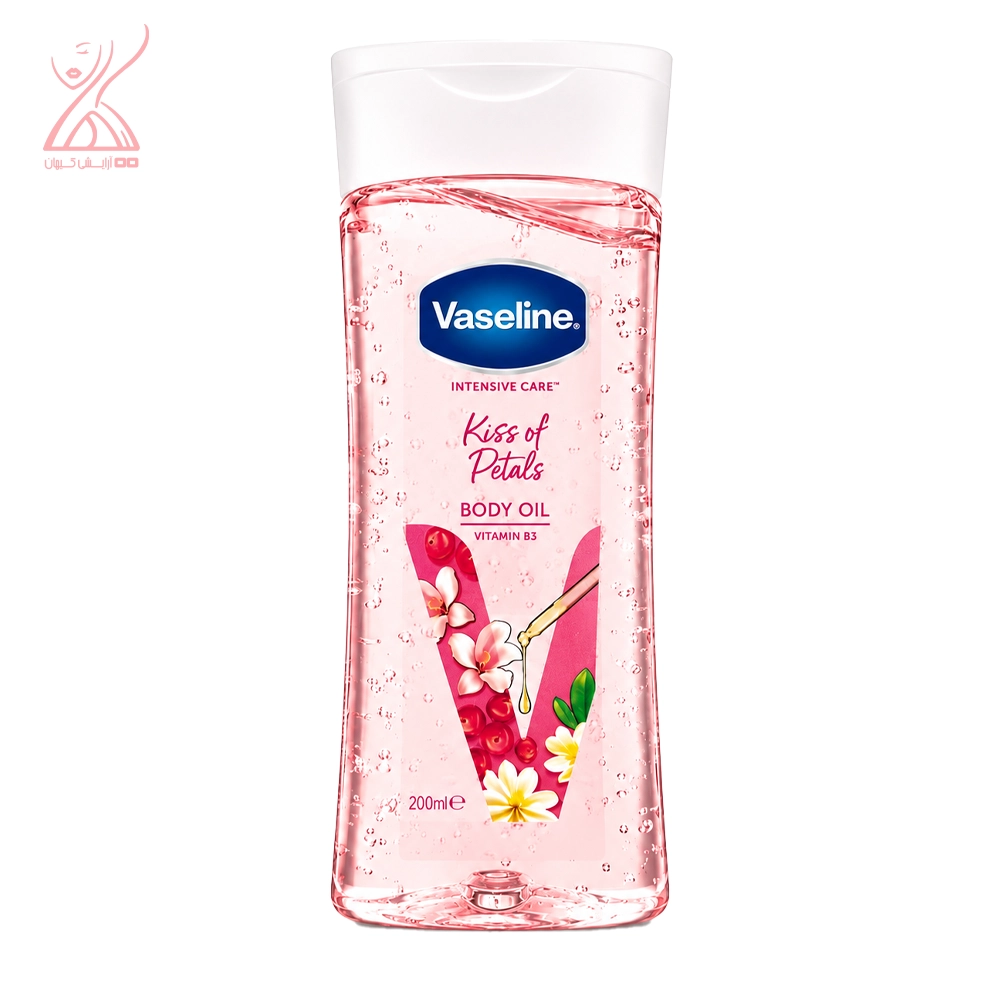 روغن بدن ژلهای وازلین حاوی عصاره گل Vaseline Kiss of Petals Body Gel Oil
