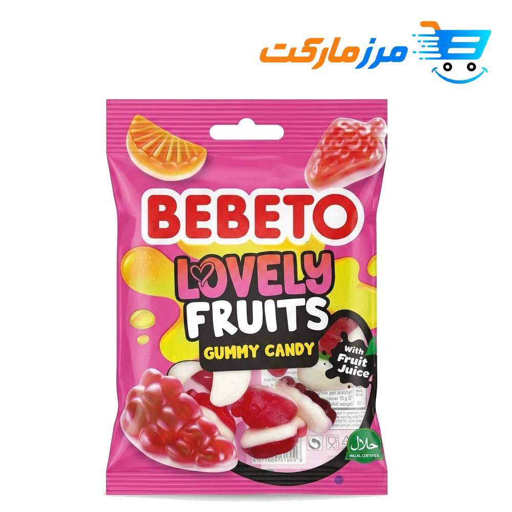 پاستیل ببتو BEBETO مدل میوه ای 80گرمی