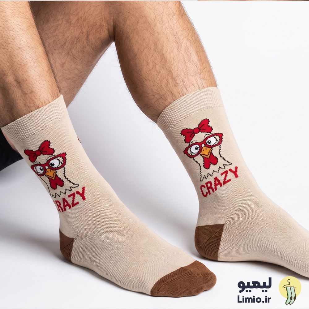 جوراب ساق دار نخ پنبه طرح دار خروسی