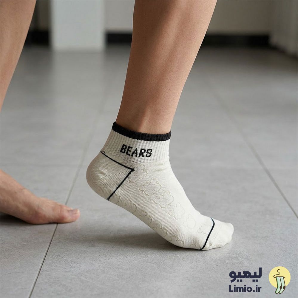 جوراب مچی فانتزی طرح خرسی زنانه نخ پنبه خارجی کد 105