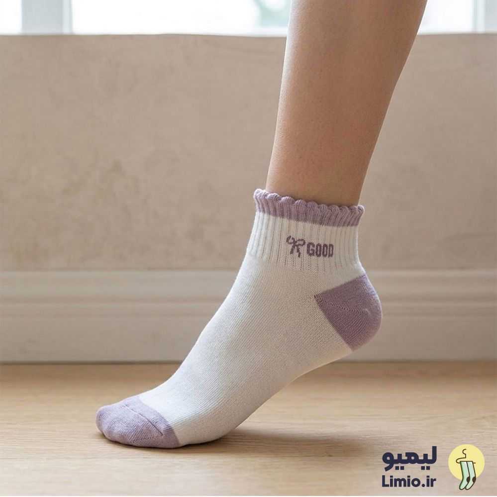 جوراب مچی فانتزی زنانه نخ پنبه خارجی کد 106