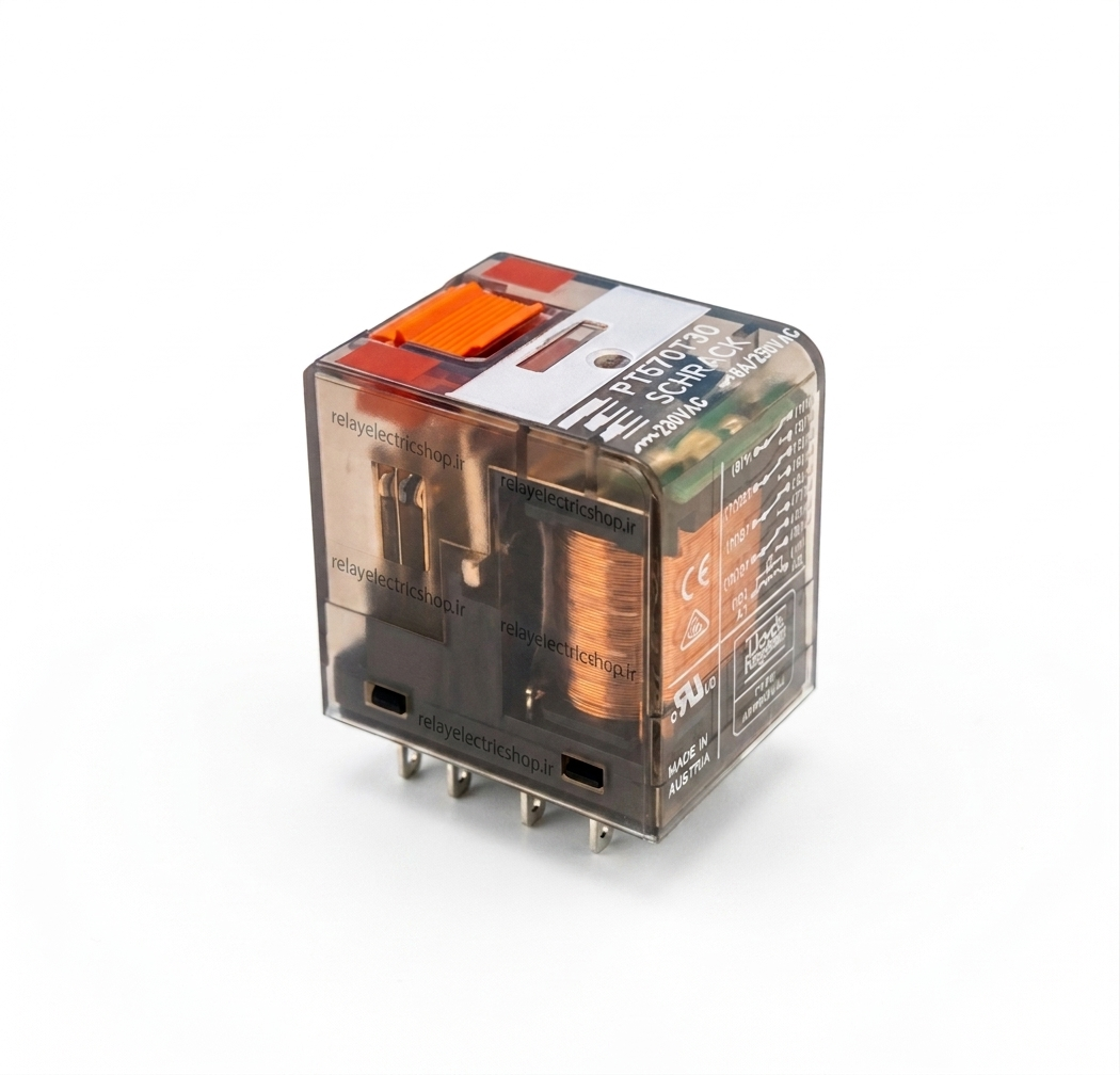 رله شراک 230ولت 6امپر 14پایه LEDدار SCHRACK PT570T30AC