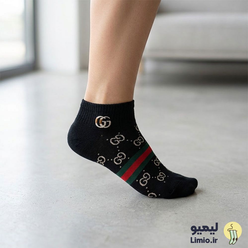 جوراب مچی فانتزی زنانه طرح گوچی نخ پنبه خارجی کد 123