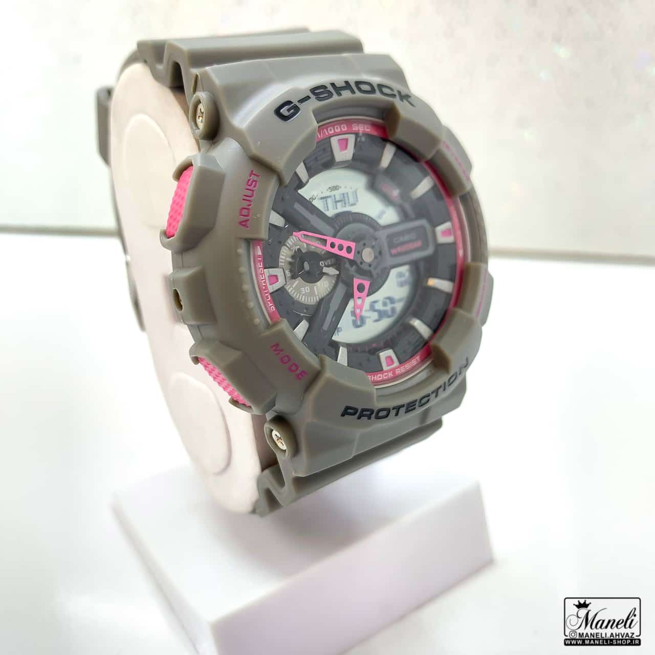 ساعت جی شاک طوسی صورتی G-shock | اسپرت 14011225