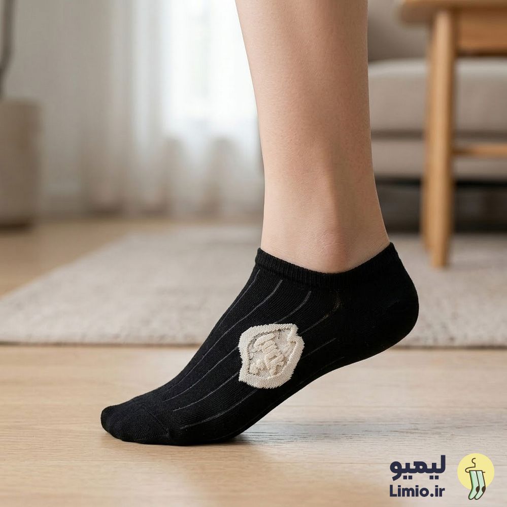 جوراب مچی فانتزی زنانه طرح قلب نخ پنبه خارجی کد 134