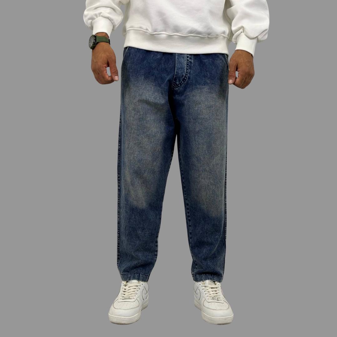 شلوار جین اسلش مردانه آبی (Jogg Denim) کمر کش