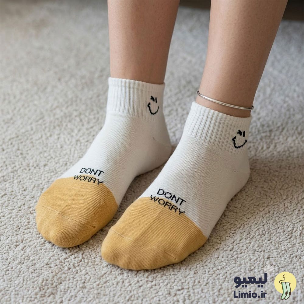 جوراب مچی فانتزی زنانه طرح دار نخ پنبه خارجی کد 137