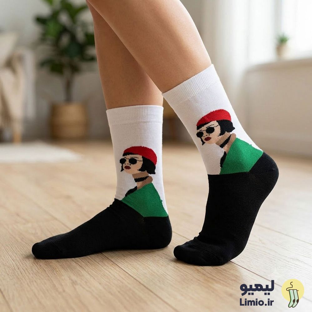 جوراب ساق دار طرح ماتیلدا نخ پنبه خارجی کد 147