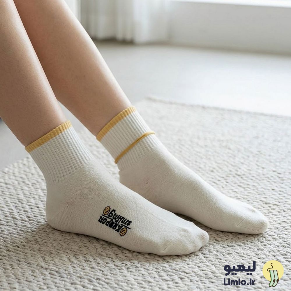 جوراب مچی فانتزی زنانه طرح دار نخ پنبه خارجی کد 146