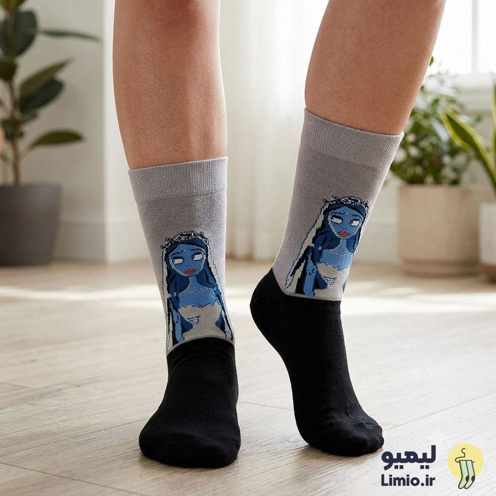 جوراب ساق دار فانتزی عروس مردگان طرح Emily نخ پنبه خارجی کد 149