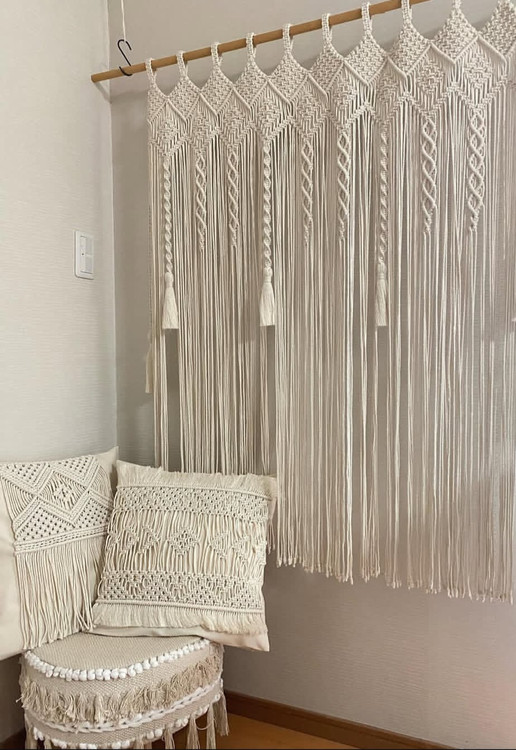 پرده مکرومه کد 131 برند گره چی و رنگ دلخواه
