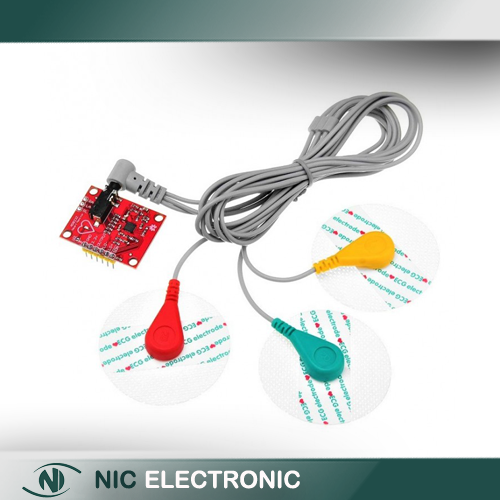 ماژول سنسور الکتروکاردیوگرافی ECG - ضربان قلب AD8232 به همراه پراب