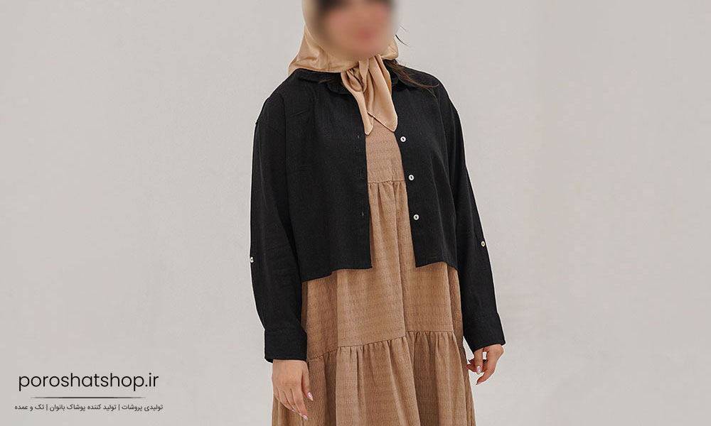 شومیز کوتاه لینن فریسایز