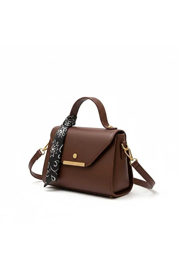 کیف دستی و رودوشی زنانه چرم مصنوعی با شال تزئینی Butik