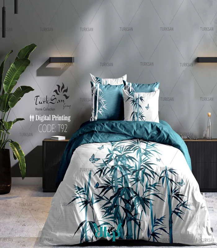 روتختی آبی دونفره دورو گلدار کد T92