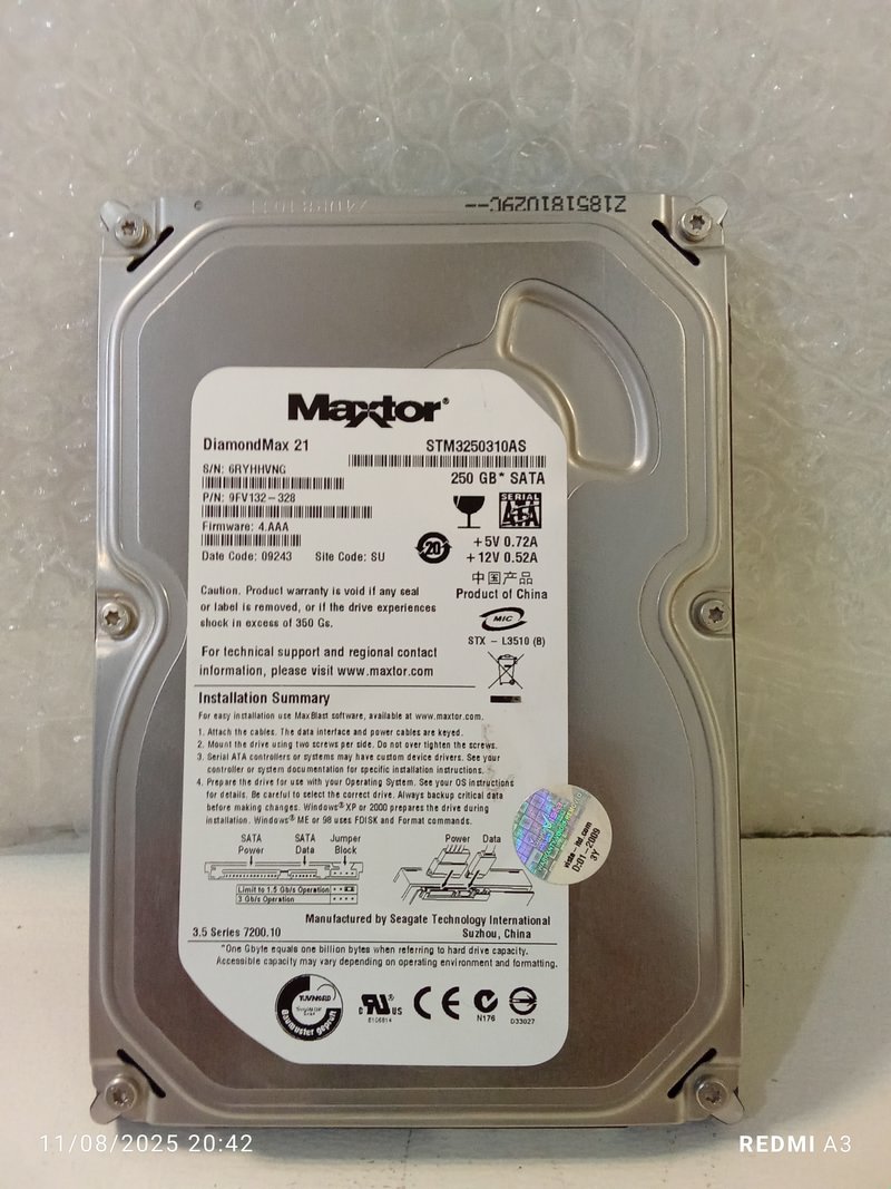 هارد 250 گیگ MAXTORمدل DIAMONDMAX21(استوک)