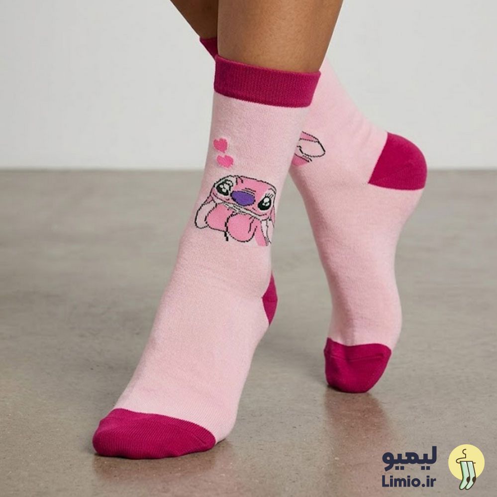 جوراب ساق دار فانتزی طرح استیچ عاشق نخ پنبه خارجی کد 164