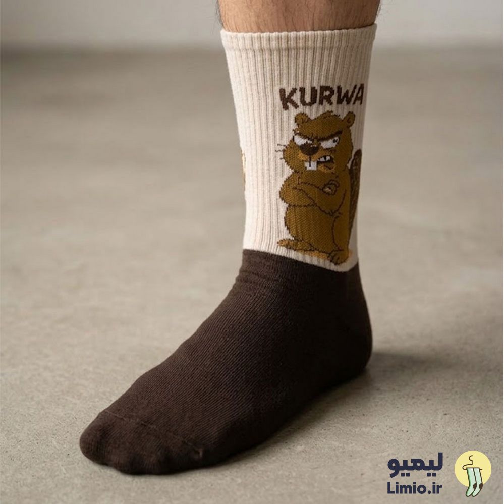 جوراب ساق دار فانتزی طرح سنجاب kurwa نخ پنبه خارجی کد 166