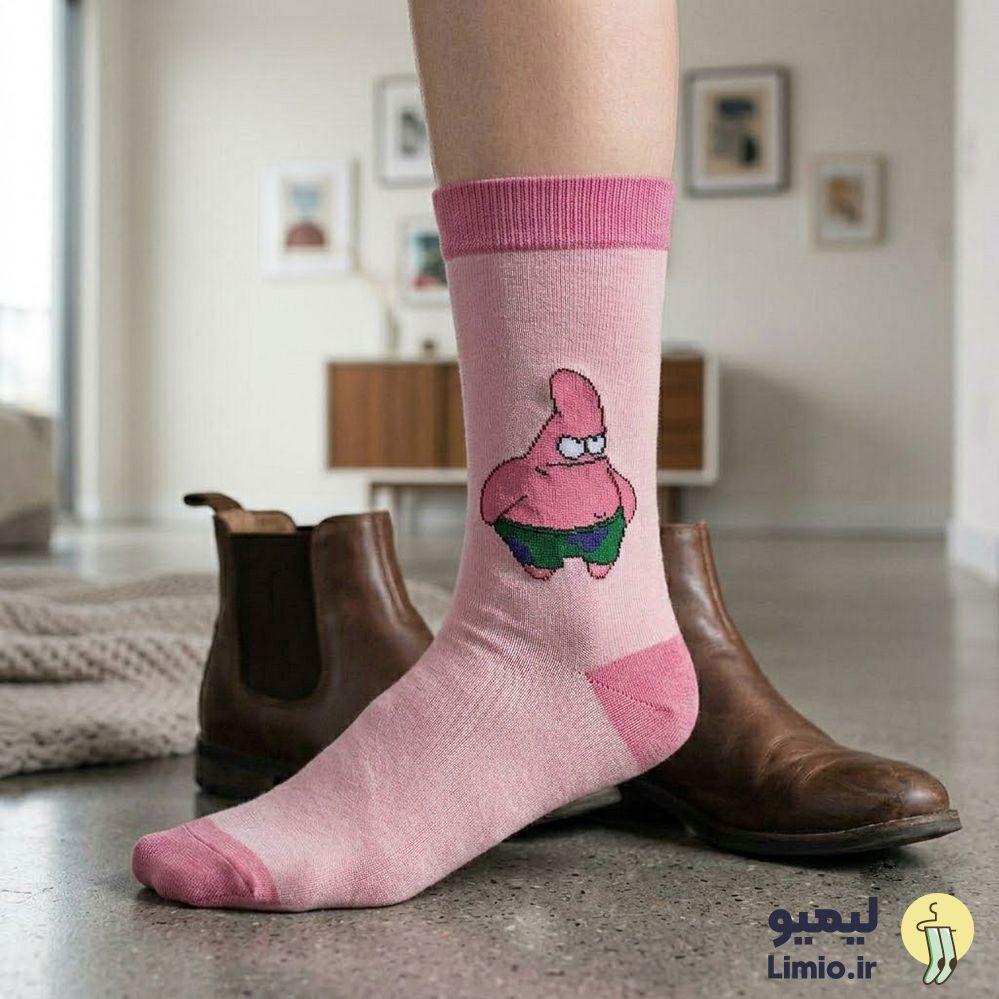 جوراب ساق دار فانتزی طرح پاتریک عصبانی 01 نخ پنبه خارجی کد 183