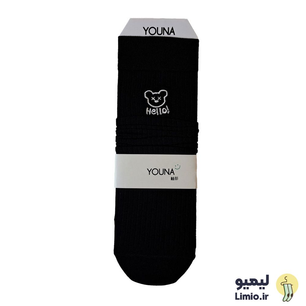 جوراب ساق دار فانتزی چین دار YOUNA نخ پنبه خارجی کد 187