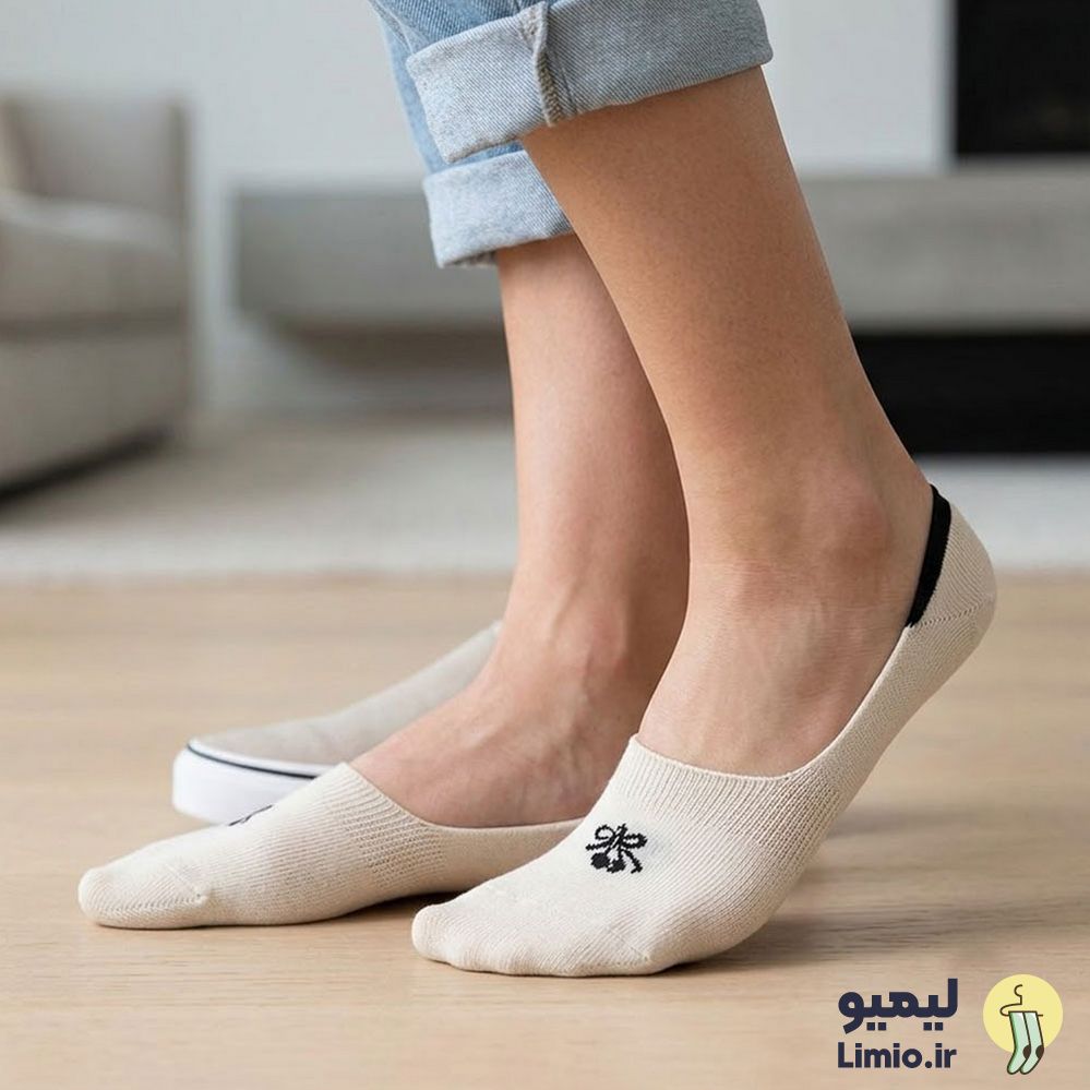جوراب کالجی فانتزی زنانه طرح دار نخ پنبه خارجی کد 191