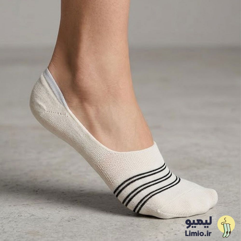 جوراب کالجی فانتزی زنانه طرح خط دار نخ پنبه خارجی کد 192