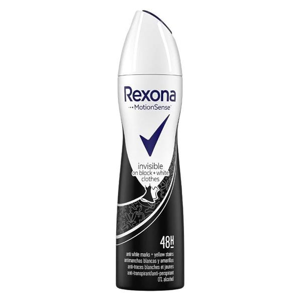 اسپری ضد تعریق رکسونا اینویزیبل Rexona Invisible ob black+white clothes حجم 200 میل