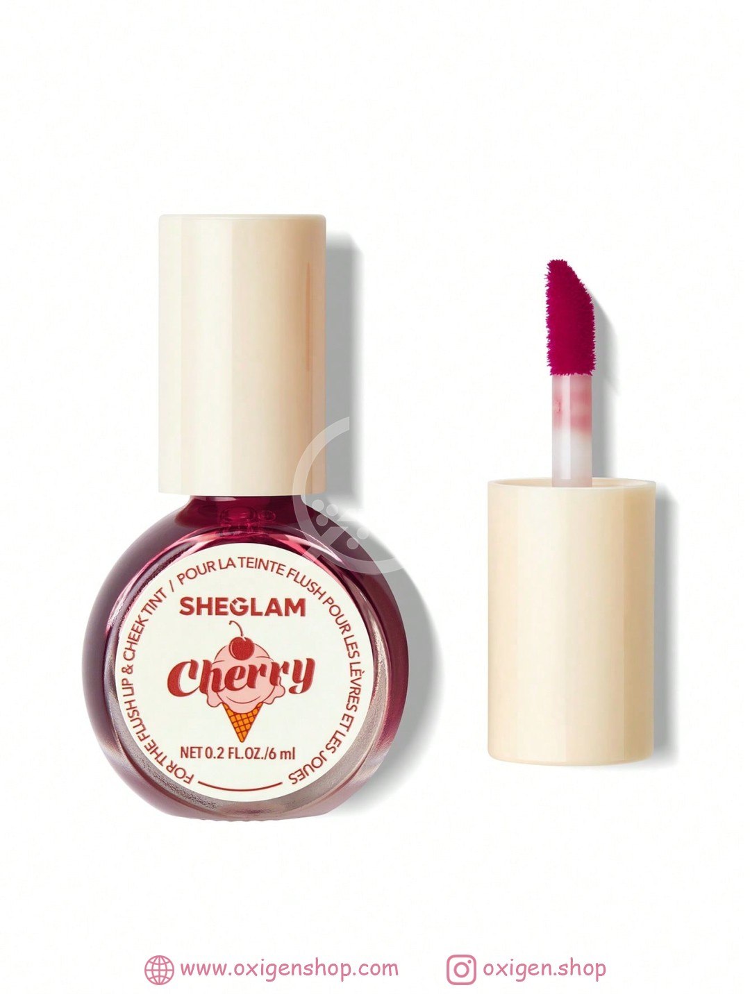 تینت لب و گونه شیگلم آلبالو مدل FOR THE FLUSH cherry