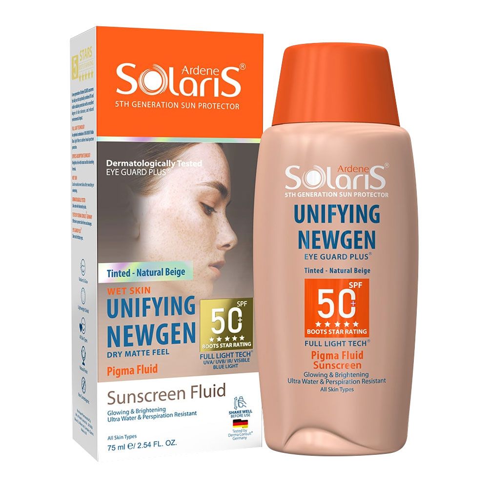 ضد آفتاب روشن کننده و ضدلک بژ طبیعی آردن سولاریس Sunscreen Fluid Tinted For All Skin ARDENE SOLARIS
