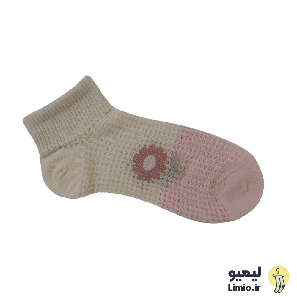 جوراب مچی فانتزی زنانه طرح گل نخ پنبه خارجی کد 101