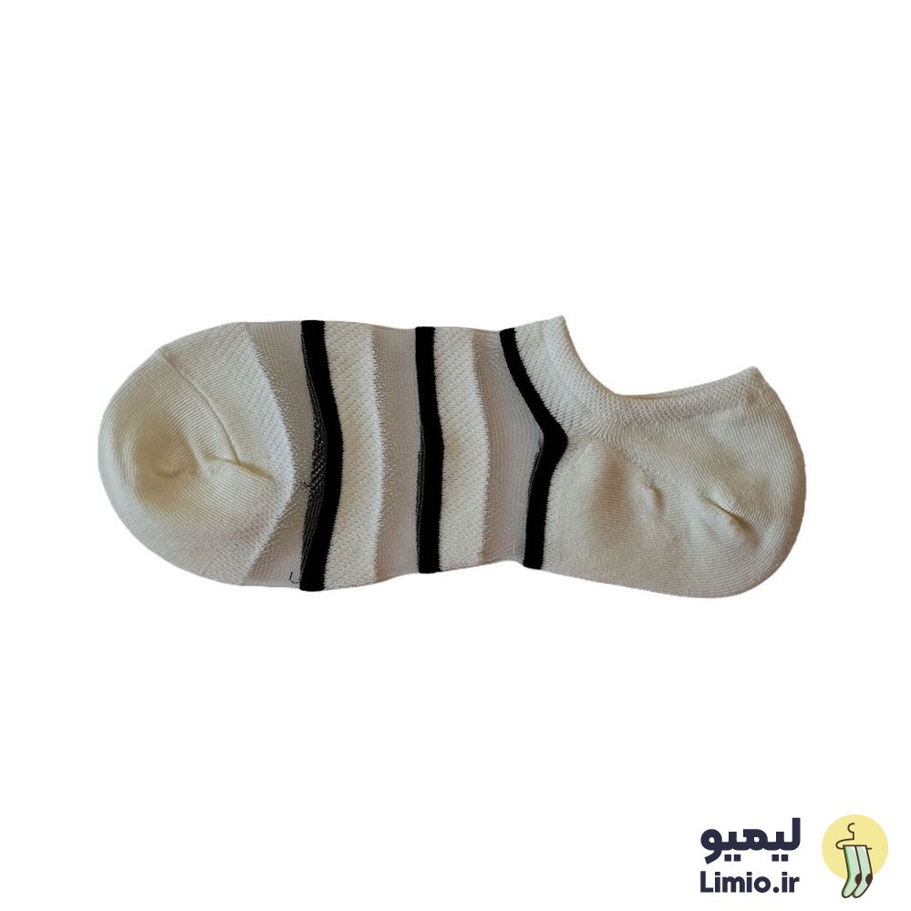 جوراب مچی فانتزی زنانه طرح راه راه توری نخ پنبه خارجی کد 108