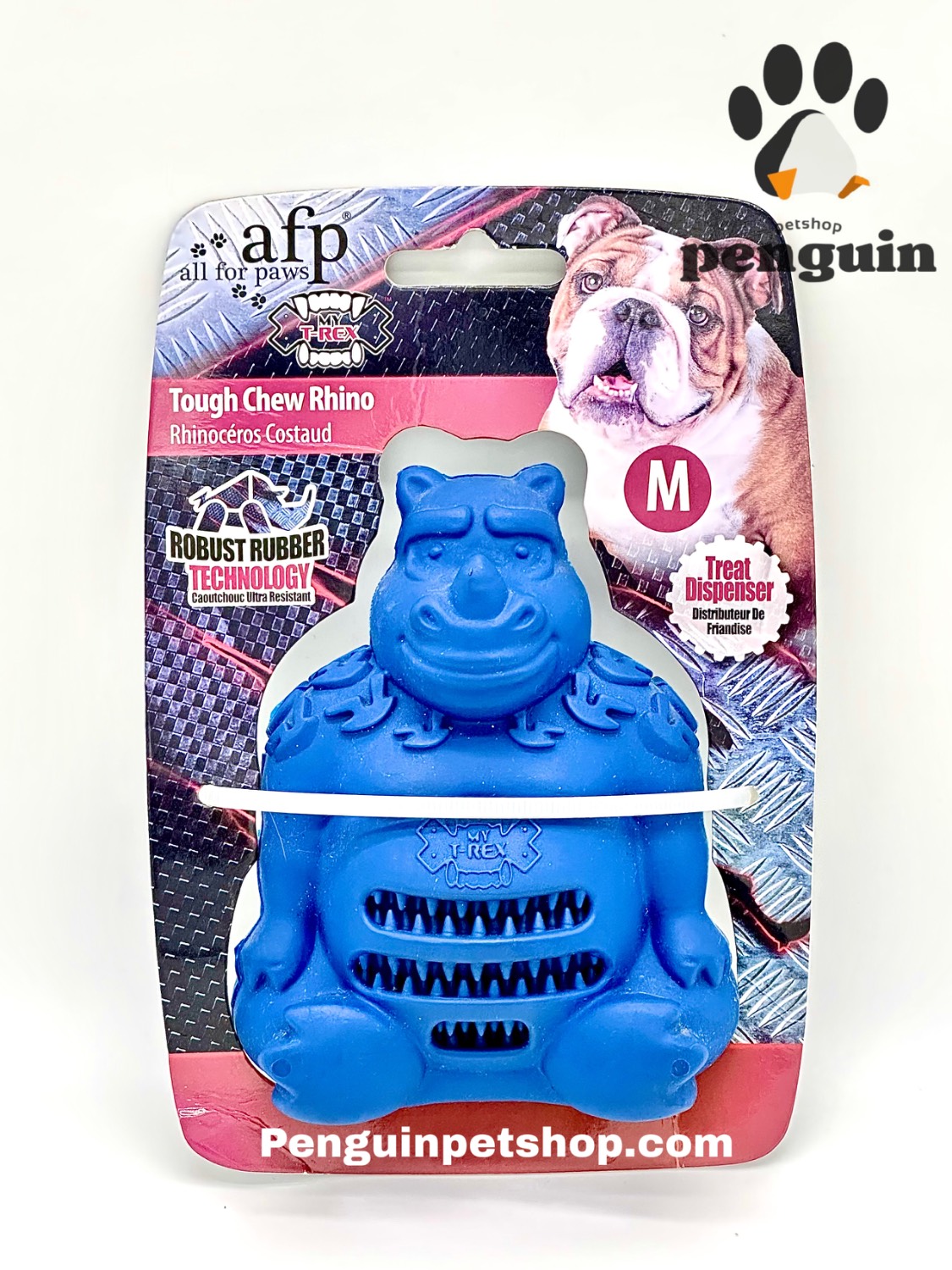 اسباب بازی سگ کرگدن مخزن دار ای اف پی Tough chew rhino