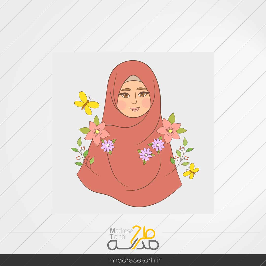 وکتور لایه بار باحجاب دختر