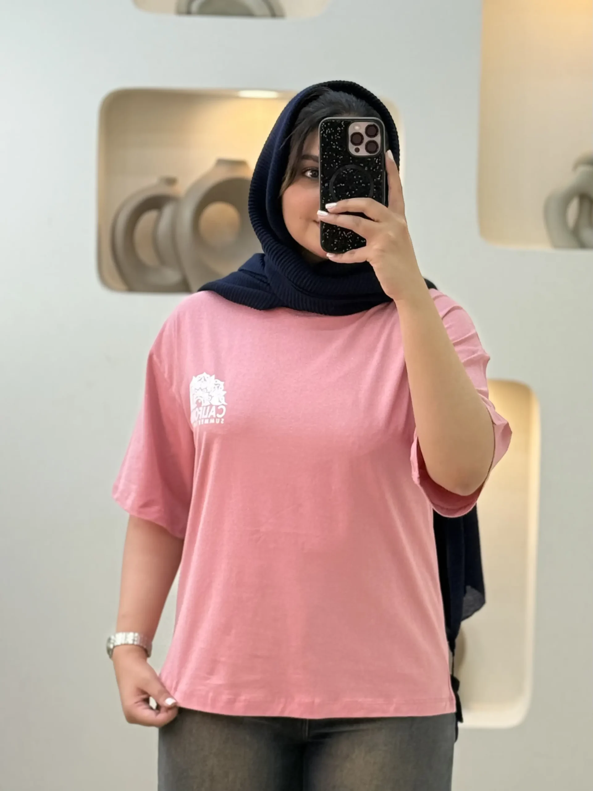 تیشرت پیش و پشت کالیفرنیا-11851 - صورتی