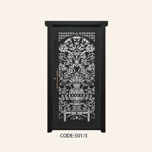 درب یک لنگه فلزی CNC طرح 501