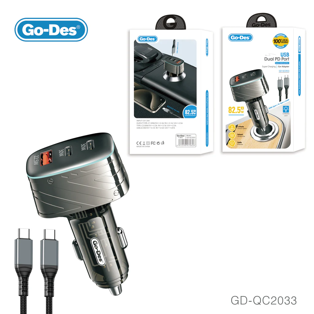 شارژر فندکی گو دس مدل GD-QC2033