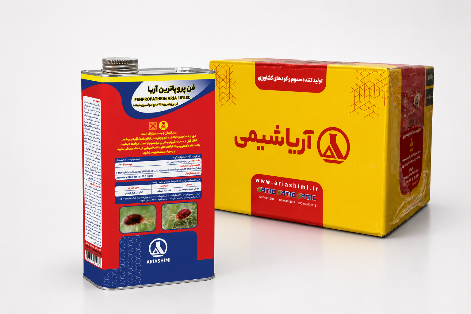 حشره‌کش فن پروپاترین آریاشیمی ۱۰٪ EC یک لیتری (فروش عمده - کارتن ۱۲ عددی)