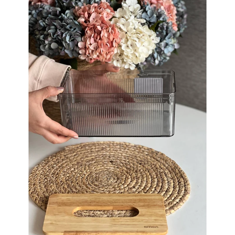 جعبه دستمال رویه چوبی لیمون کد 237259 - دودی