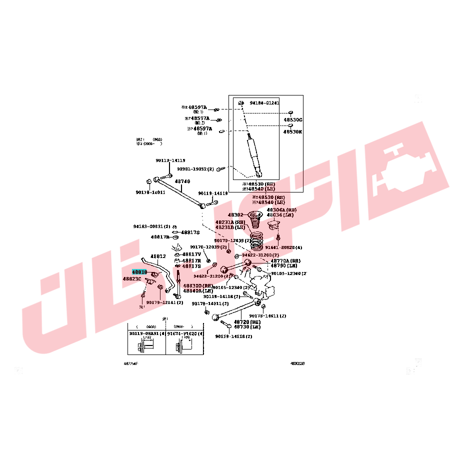 لاستیک چاکدار عقب اف جی کروزر مدل 2014-2011