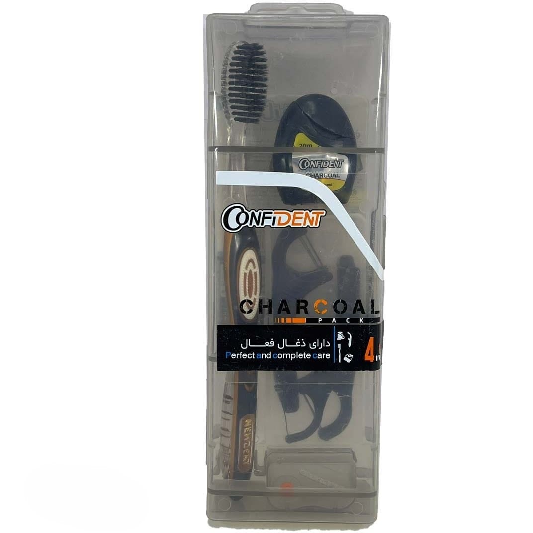 پک مسواک ذغالی، نخ دندان ذغالی و کمانی کد P4.01 کانفیدنت